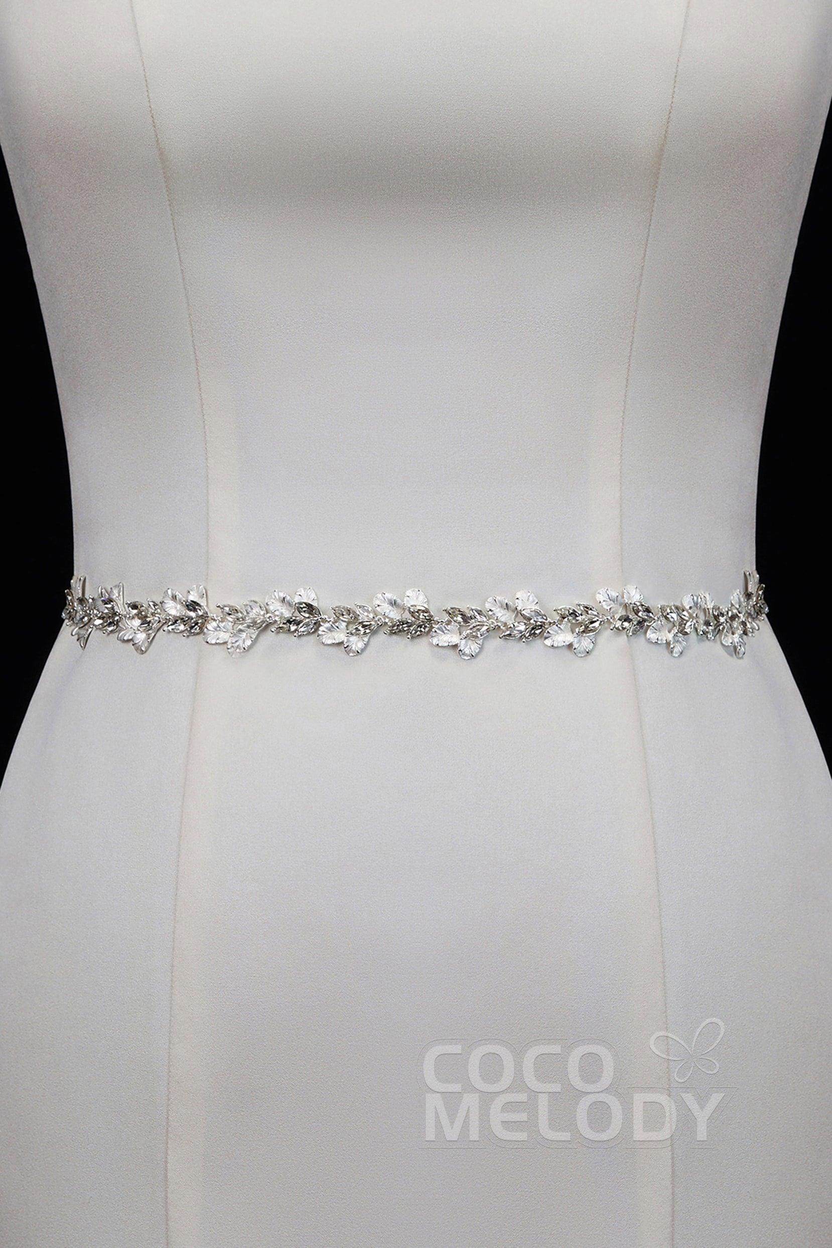 Fancy Ribbons Wedding Sash with Rhinestone YD18008 - COCOMELODY